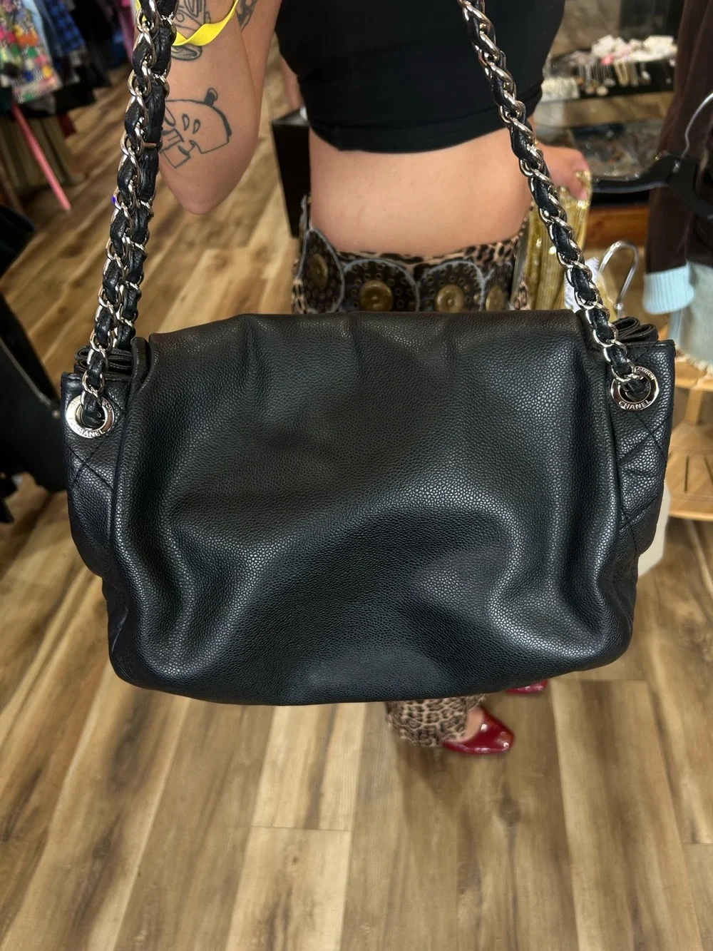 CHANEL Flap Large Chain Shoulder Crossbody Bag